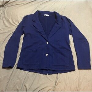 Monodoc Blue Blazer Jacket Size Small L/S French Terry Blazer Retail $140